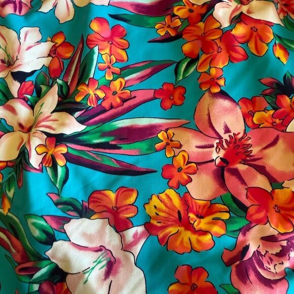 Lands’ End Blue Tropical Print Tulip Hem Chlorine Resistant Wrap Swim Dress Sz S - Picture 5 of 10